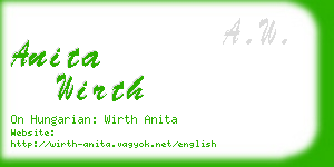 anita wirth business card